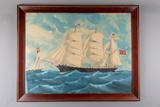 Marine de trois-mâts barque (Alice). Vue avant