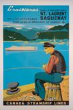 Affiche publicitaire (Croisières sur le majestueux St. Laurent et l’incomparable Saguenay dans la belle province de Québec). Vue générale