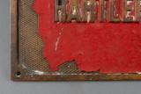 Plaque de chantier. Vue de détail