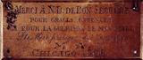 Coeur de dévotion. Vue de détail, plaque