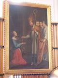 Peinture (Saint Germain d’Auxerre donnant une médaille à sainte Geneviève)