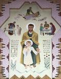Peinture murale (Saint Joseph et Jésus enfant). Vue générale