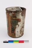 Boîte de conserve alimentaire. Vue générale