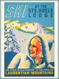 Sainte-Adèle Lodge (disparu). Ski at Ste. Adele Lodge, Affiche Roger Couillard, v.1955, Collection Robert Couillard