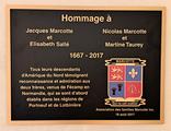 Plaque à Jacques Marcotte et Élisabeth Sallé et à Nicolas Marcotte et Martine Taurey