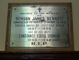 Plaque de Benson James Bennett