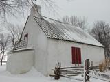 Maison du Meunier-de-Pointe-du-Moulin. Vue d'angle de la façade arrière et de la façade latérale droite