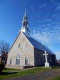 Église de Sainte-Marguerite-de-Blairfindie. Vue d'angle de la façade principale et façade latérale gauche