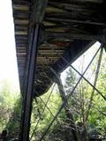 Voie ferrée et pont de fer du Québec Central. Vue avant