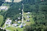 Village gaspésien de l'Héritage britannique. Vue aérienne