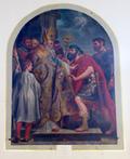 Peinture (Saint Ambroise interdit l'entrée de son église à l'empereur Théodose). Vue générale