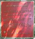 Plaque du domaine Cimon. Vue avant