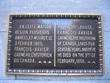 Plaque de la maison François-Xavier-Garneau (1). Vue avant