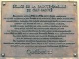 Plaque de l'église de la Sainte-Famille de Cap-Santé. Vue avant