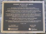 Plaque de Pierre Dugua de Mons. Vue avant