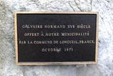 Plaque du calvaire Normand. Vue avant