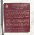 Plaque de la bibliothèque publique et de la salle d'opéra Haskell. Vue avant
