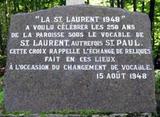 Plaque des 250 ans de la paroisse de Saint-Laurent. Vue avant