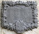 Plaque de la première chapelle Sainte-Anne. Vue avant