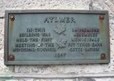 Plaque de la première assemblée municipale d'Aylmer. Vue avant