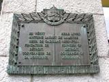 Plaque d'Antoine Laumet de Lamothe de Cadillac. Vue avant