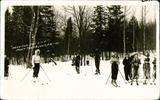 Ski alpin dans la MRC des Laurentides. Near the ski lift, Mont-Tremblant, P.Q.