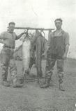 Les frères Blais, Gérard et Ernest, avec leurs prises du jour / Berthier-sur-mer - vers 1940