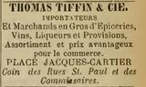 Thomas Tiffin and Company. Publicité