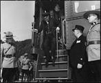 Deuxième conférence de Québec. Winston Churchill arrive à la conférence OCTAGON à Québec, Canada.