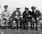 Deuxième conférence de Québec. Le comte d'Athlone, le président Franklin D. Roosevelt et les premiers ministres Churchill et King à la deuxième conférence de Québec.