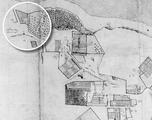 Détail d'un plan de la ville de Québec, vue sur le site de la Brasserie du Roy, 1670.
