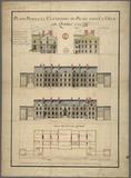 Plan, profils et élévations du troisième palais de l'Intendant. Gaspard-Joseph Chaussegros de Léry, 1726.