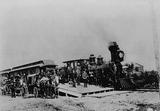 Le premier train direct du Canadien Pacifique entre l'Atlantique et le Pacifique, faisant un arrêt à Port-Arthur - 30 juin 1886