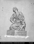 Gravure représentant Jeanne Mance (1606-1673) soignant un enfant.